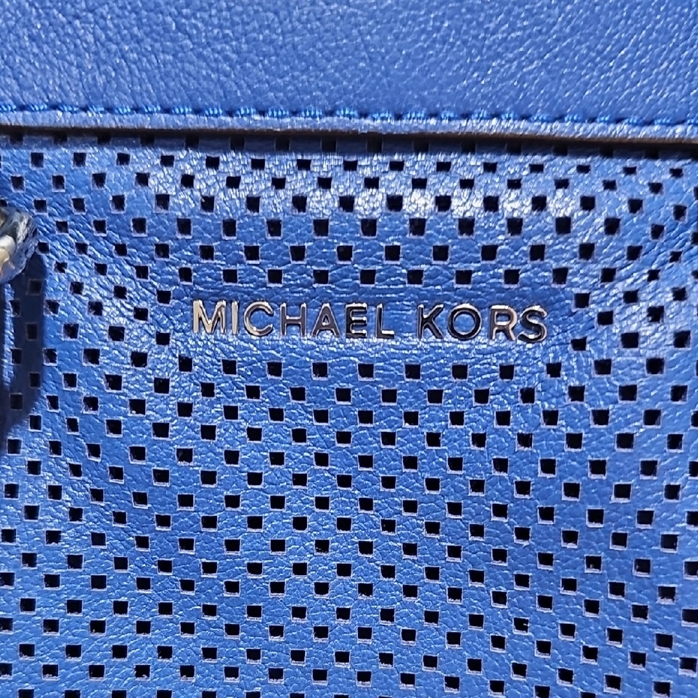 Michael Kors Large Libby Royal Blue Perforated Bag